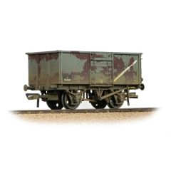 Bachmann Branchline OO Scale, 37-227D BR 16T Steel Mineral Wagon, Top Flap Doors B43103, BR Grey (Early) Livery, Weathered small image