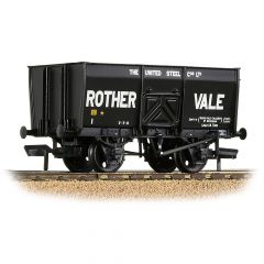 Bachmann Branchline OO Scale, 37-428 Private Owner (Ex BR) 16T Steel Mineral Wagon, Slope Sided 1, 'The United Steel Cos Ltd Rother Vale', Black Livery small image