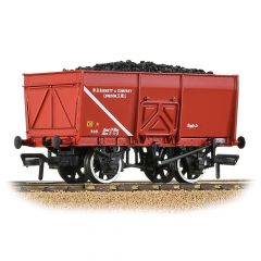 Bachmann Branchline OO Scale, 37-429 Private Owner (Ex BR) 16T Steel Mineral Wagon, Slope Sided 703, 'W. D. Barnett & Company', Red Livery, Includes Wagon Load small image