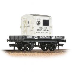Bachmann Branchline OO Scale, 37-480 GWR 1 Plank Wagon 32128, GWR Grey (large GW) Livery with 'GWR' Roundel White AF Container AF-2102, Includes Wagon Load small image