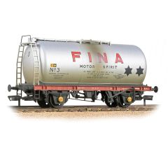 Bachmann Branchline OO Scale, 37-586A Private Owner (Ex BR) TTA 45T Tank Wagon No. 3, 'Fina', Silver Livery, Weathered small image