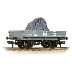 Bachmann Branchline OO Scale, 37-937 LMS 3 Plank Wagon 471405, LMS Grey Livery, Includes Wagon Load small image