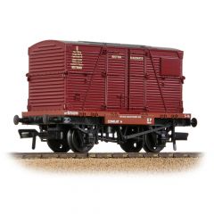 Bachmann Branchline OO Scale, 37-951E BR Conflat Wagon B700399, BR Bauxite (Early) Livery with BR Crimson BD Container, Includes Wagon Load small image