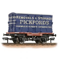 Bachmann Branchline OO Scale, 37-954A BR Conflat Wagon B708037, BR Bauxite (Early) Livery with 'Pickfords' BD Container, Includes Wagon Load small image