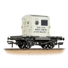 Bachmann Branchline OO Scale, 37-975B GWR Conflat Wagon 39230, GWR Grey (large GW) Livery with 'GWR' AF Container, Weathered small image