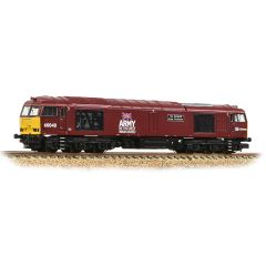 Graham Farish N Scale, 371-361 DB Schenker Class 60 Co-Co, 60040, 'The Territorial Army Centenary' DB Schenker Army Red Livery, DCC Ready small image