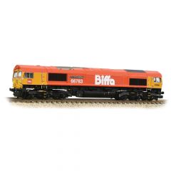Graham Farish N Scale, 371-399 GBRf Class 66/7 Co-Co, 66783, 'The Flying Dustman' GBRf 'Biffa' Red Livery, DCC Ready small image