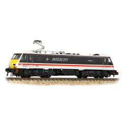 Graham Farish N Scale, 371-780 BR Class 90/0 Bo-Bo, 90005, 'Financial Times' BR InterCity (Swallow) Livery, DCC Ready small image