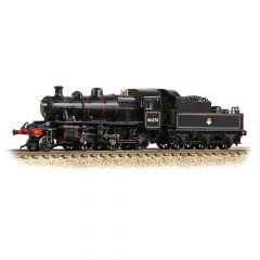 Graham Farish N Scale, 372-626B BR (Ex LMS) 2MT Ivatt Class 2-6-0, 46477, BR Lined Black (Early Emblem) Livery, DCC Ready small image