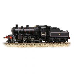 Graham Farish N Scale, 372-626BSF BR (Ex LMS) 2MT Ivatt Class 2-6-0, 46477, BR Lined Black (Early Emblem) Livery, DCC Sound small image