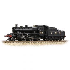 Graham Farish N Scale, 372-627ASF LMS 2MT Ivatt Class 2-6-0, 6418, LMS Black (Revised) Livery, DCC Sound small image