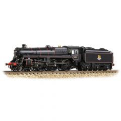 Graham Farish N Scale, 372-727BSF BR 5MT Standard Class with BR1B Tender 4-6-0, 73100, BR Lined Black (Early Emblem) Livery, DCC Sound small image