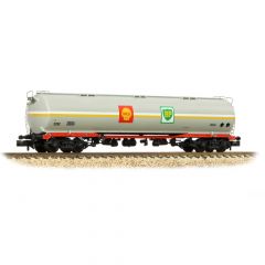 Graham Farish N Scale, 373-564 Private Owner (Ex BR) TEA 102T Bogie Tank Wagon 2252, 'Shell/BP', Grey Livery small image