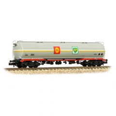 Graham Farish N Scale, 373-564A Private Owner (Ex BR) TEA 102T Bogie Tank Wagon 2254, 'Shell/BP', Grey Livery small image