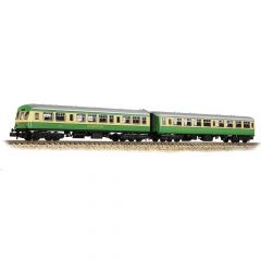 Graham Farish N Scale, 374-995 BR Mk2 TSO Tourist Second Open 'Clan Fraser' and Class 101 DTCL Driving Trailer Composite (Open) Lavatory 'Hebridean' (not motorised), 2 Coach Pack, BR Highland Rail Green & Cream Livery small image