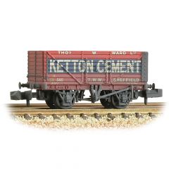 Graham Farish N Scale, 377-126C Private Owner 8 Plank Wagon, End Door S85, 'Ketton Cement', Red Livery, Weathered small image