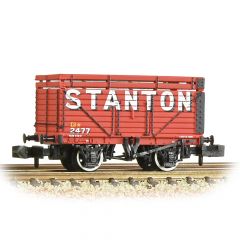 Graham Farish N Scale, 377-208 Private Owner 8 Plank Wagon, with Coke Rails 2477, 'Stanton', Red Livery small image