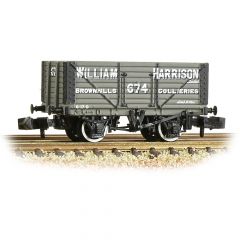 Graham Farish N Scale, 377-209 Private Owner 8 Plank Wagon, Fixed End 674, 'William Harrison', Grey Livery small image