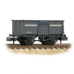 Graham Farish N Scale, 377-256 NCB (Ex BR) 16T Steel Mineral Wagon, Top Flap Doors MCP95, NCB Grey Livery, Weathered small image