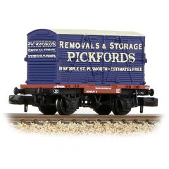 Graham Farish N Scale, 377-330 BR Conflat Wagon B708016, BR Bauxite (Early) Livery with 'Pickfords' BD Container, Includes Wagon Load small image