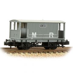 Graham Farish N Scale, 377-753 MR 20T Brake Van, without Duckets M. 623, Midland Railway Grey Livery small image