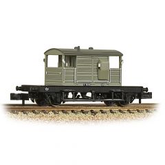 Graham Farish N Scale, 377-852A BR (Ex SR) 25T 'Pill Box' Brake Van Right Hand Duckets S56338, BR Grey (Early) Livery small image