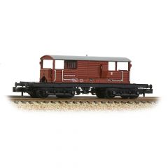 Graham Farish N Scale, 377-876A BR (Ex SR) 25T 'Queen Mary' Brake Van, BR Bauxite (Late) with Pre-TOPS Panel Livery small image