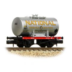Graham Farish N Scale, 378-002A Private Owner 14T Class A Anchor Mounted Tank Wagon 861, 'National Bezole', Silver Livery small image