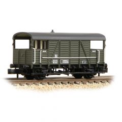 Graham Farish N Scale, 378-028A BR (Ex SE&CR) 25T 'Dance Hall' Brake Van DS55464, BR Departmental Olive Green Livery small image