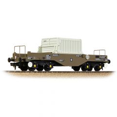 Bachmann Branchline OO Scale, 38-345B BR FNA Nuclear Flask Wagon with Flat Floor 550012, BR Khaki Livery with Flask small image