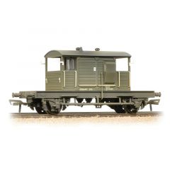 Bachmann Branchline OO Scale, 38-404A BR (Ex SR) 25T 'Pill Box' Brake Van Right Hand Duckets 56471, BR Departmental Olive Green Livery, Weathered small image