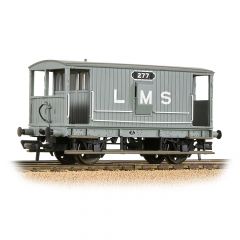 Bachmann Branchline OO Scale, 38-552B LMS (Ex MR) 20T Brake Van, with Duckets 277, LMS Grey Livery small image