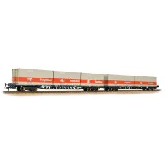 Bachmann Branchline OO Scale, 38-625 BR FGA Outer Container Wagon 601383, 601394, BR Blue (Pre TOPS) Livery Twin Pack with BR Freightliner ISO Containers, Includes Wagon Load small image