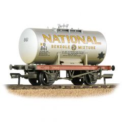 Bachmann Branchline OO Scale, 38-778A Private Owner 14T Class A Anchor Mounted Tank Wagon, 'National Benzole', Silver Livery, Weathered small image