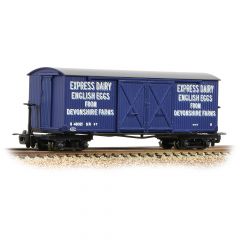 Bachmann Narrow Gauge OO-9 Scale, 393-029 Private Owner Bogie Covered Goods Van 48021, Express Dairy Company, Blue Livery small image