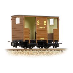 Bachmann Narrow Gauge OO-9 Scale, 393-101 Private Owner (Ex RNAD) Open End Brake Van 43985, Statfold Barn Railway Brown Livery 'Statfold Jct.' small image