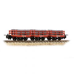 Bachmann Narrow Gauge OO-9 Scale, 393-228 Freelance Dinorwic Slate Wagon with sides Un-numbered, Red Livery, Includes Wagon Load small image