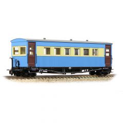 Bachmann Narrow Gauge OO-9 Scale, 394-026 Private Owner Gloucester Bogie Coach, Lincolnshire Coast Light Railway Blue & Cream Livery small image