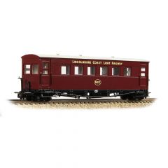 Bachmann Narrow Gauge OO-9 Scale, 394-028 Private Owner Gloucester Bogie Coach 2, 'Lincolnshire Coast Light Railway', Crimson & Cream Livery small image