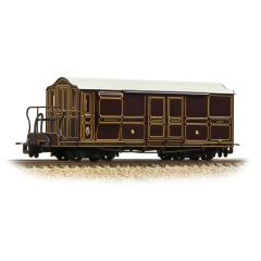 Bachmann Narrow Gauge OO-9 Scale, 394-076 Festiniog Railway (Ex FR) FR 'Curley Roof' Van 1, FR Lined Plumb Livery small image