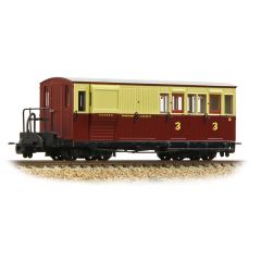 Bachmann Narrow Gauge OO-9 Scale, 394-085 Festiniog Railway (Ex FR) FR Brake Third Bogie Van 8, FR Crimson & Cream Livery small image