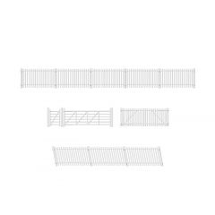 Ratio OO Scale, 420 GWR Station Fencing Kit, Ramps & Gates, White small image