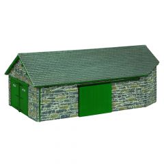 Bachmann Narrow Gauge Scenecraft OO-9 Scale, 44-0197G Harbour Station Goods Shed, Green small image
