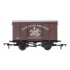 Dapol OO Scale, 4F-011-112 Private Owner (Ex LMS) 12T Ventilated Van No. 2, 'Sandstone Brewery', White Livery small image