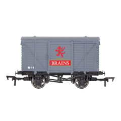 Dapol OO Scale, 4F-011-144 Private Owner (Ex LMS) 12T Ventilated Van No. 1, Brains, Grey Livery small image