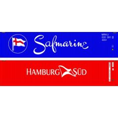 Dapol OO Scale, 4F-028-174 40ft Containers 'Hamburg Sud' 533057 6 & 'Safmarine' 035091 2 small image