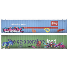 Dapol OO Scale, 4F-028-216 45ft Containers High Cube 'Argos Coop' Graffiti small image