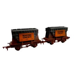 Dapol OO Scale, 4F-035-107 Private Owner (Ex BR) 22T 'Presflo' Cement Wagon No. 63 & No. 68, 'Ready Mix Concrete', Grey Livery, Weathered small image