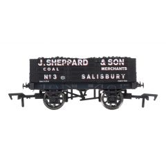 Dapol OO Scale, 4F-052-037 Private Owner 5 Plank Wagon, 9' Wheelbase No. 3, 'J. Sheppard & Son', Black Livery, Includes Wagon Load small image