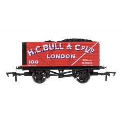 Dapol OO Scale, 4F-080-130 Private Owner 8 Plank Wagon, End Door 108, 'H.C.Bull & Co. Ltd', Red Livery, Includes Wagon Load small image